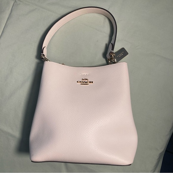 Coach 1011 Town Bucket chalk white pebbles Leather Shoulder Bag - Picture 2 of 11
